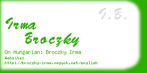 irma broczky business card